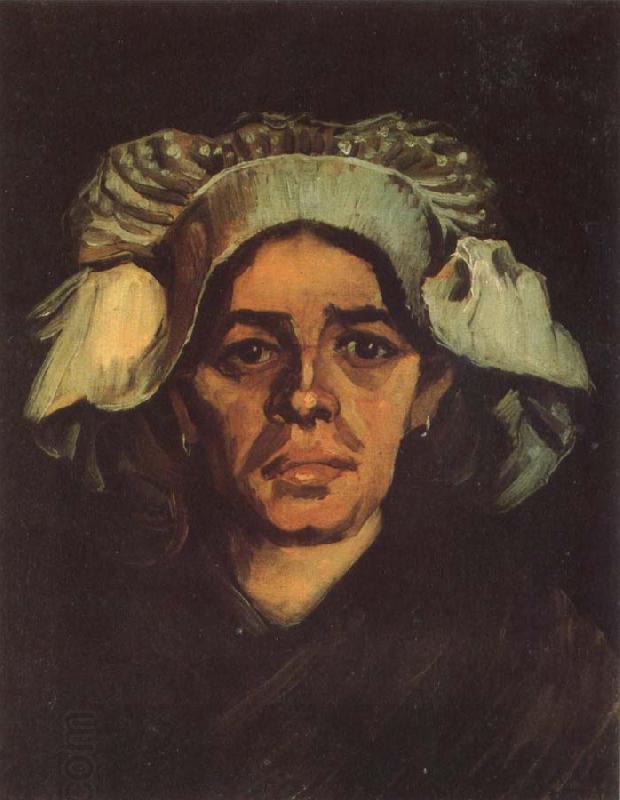 Vincent Van Gogh Head of a Peasant Woman with Whit Cap (nn040 oil painting picture